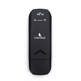 Coconut Konnect 4G Dongle for All Sims (Airtel, Jio, BSNL, Vodafone) - Dual Band 2.4 GHz & 5 GHz 4G Data Card with SIM Adapter (Black)