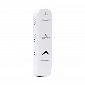 Coconut Konnect 4G Dongle for All Sims (Airtel, Jio, BSNL, Vodafone) - Dual Band 2.4 GHz & 5 GHz 4G Data Card with SIM Adapter (White)