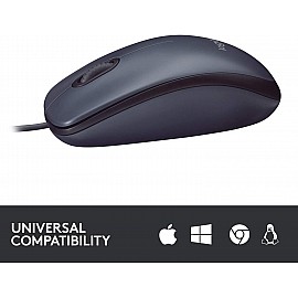 Logitech M100R Wired USB Mouse (Black)