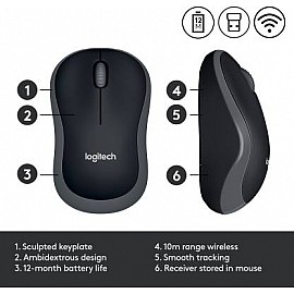 Logitech M185 Wireless Mouse - Grey