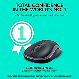 Logitech M185 Wireless Mouse - Grey