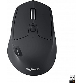 Logitech M720 Triathlon Wireless Mouse with Bluetooth/ USB Unifying Receiver/ 1000 DPI/ 6 Programmable Buttons/ 2-Year Battery/ Compatible with Laptop, PC, Mac, iPadOS - Graphite Black