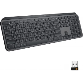 Logitech MX Keys Advanced Wireless Illuminated Keyboard - Tactile Responsive Typing, Backlighting, Bluetooth, USB-C, Apple macOS, Microsoft Windows, Linux, iOS, Android, Metal Build - Graphite