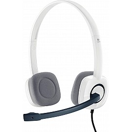 Logitech H150 Stereo Headset (Dual Pins for Mic & Audio/ in-line Controls) - White