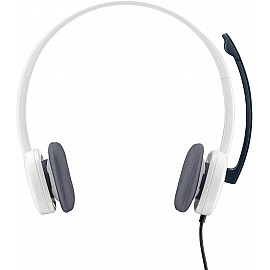 Logitech H150 Stereo Headset (Dual Pins for Mic & Audio/ in-line Controls) - White