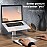 Portronics My Buddy K5 Portable Laptop Stand with Aluminium Frame, Adjustable Height, Compatible with All Laptops (Silver)