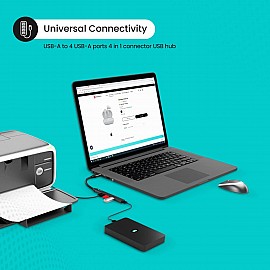 Portronics Mport 31 4 Ports USB Hub - Multiport Charging and Connecting Adapter (POR-1484)