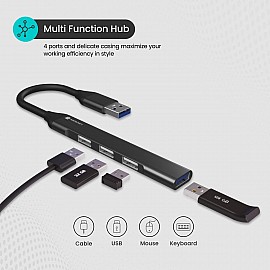 Portronics Mport 31 4 Ports USB Hub - Multiport Charging and Connecting Adapter (POR-1484)