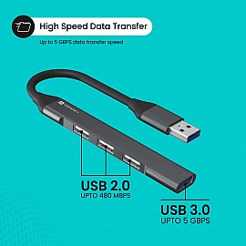 Portronics Mport 31 4 Ports USB Hub - Multiport Charging and Connecting Adapter (POR-1484)