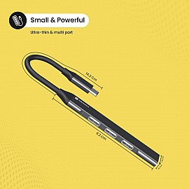 Portronics Mport 31C 4 Ports Type-C USB Hub Multiport Charging and Connecting Adapter - Compatible with Macbook (POR-1485)