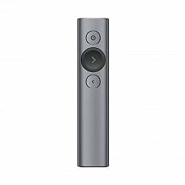Logitech Spotlight Wirelss Presentation Remote (Advanced Digital Laser Pointer/ 30-Meter Operating Range/ Dual Connectivity/ 2.4 Ghz/ Bluetooth/ USB Receiver) - Grey