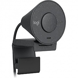 Logitech Brio 300 Full HD Webcam with Privacy Shutter/ Noise Reduction Microphone/ USB-C/ Auto Light Correction/ Certified for Zoom, Microsoft Teams, Google Meet - Graphite