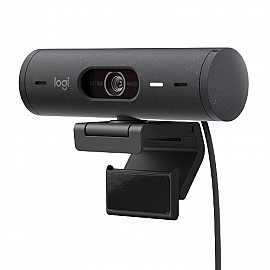 Logitech Brio 500 Full HD Webcam with Auto Light Correction, Show Mode, Dual Noise Reduction Mics, Webcam Privacy Cover, Works with Microsoft Teams, Google Meet, Zoom, USB-C Cable