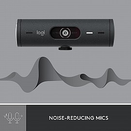 Logitech Brio 500 Full HD Webcam with Auto Light Correction, Show Mode, Dual Noise Reduction Mics, Webcam Privacy Cover, Works with Microsoft Teams, Google Meet, Zoom, USB-C Cable