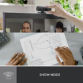 Logitech Brio 500 Full HD Webcam with Auto Light Correction, Show Mode, Dual Noise Reduction Mics, Webcam Privacy Cover, Works with Microsoft Teams, Google Meet, Zoom, USB-C Cable