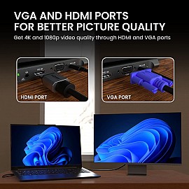 Portronics Mport 13C USB C Hub (13-in-1), Type C Docking Station with 4K HDMI, 3 x Type C, 4 x USB 3.0, Ethernet, VGA, SD/microSD Cards for Laptop, MacBook, PC and Other Type C Devices (Grey)