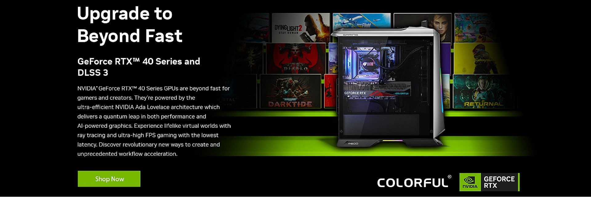 nvidia colorful spotlight gaming pc