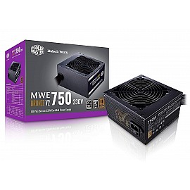 Cooler Master MWE 750 Bronze V2 Power Supply - 80 Plus Bronze Certified | Non-Modular | 120mm HDB Fan | DC-to-DC Circuit Design | ATX 2.52 Version | 750 Watt