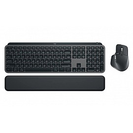 Logitech MX Keys S Combo (Performance Wireless Keyboard and Mouse with Palm Rest, Customisable Illumination, Fast Scrolling, Bluetooth, USB C,  for Windows PC/ Linux/ Chrome/ Mac) - Graphite