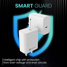 Portronics Adapto 25 25W Super Fast Type C PD Wall Charger for iPhone 15/14/13/12/11 All Pro,Max Series, Samsung Galaxy S/A/M/F Series & Other Type C Devices, PPS Protection, Fast Charging Adaptor