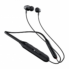 Portronics Harmonics Z7 Bluetooth Wireless Earphones with Upto 40 Hours Playback/ 10mm Dynamic Driver/ Gaming Mode/ High Bass/ IPX4 Water and Sweat Resistant/ Type C Fast Charging(Black)