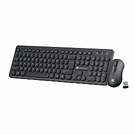 Portronics Key6 Combo Wireless Keyboard and Mouse Set with 2.4 GHz USB Receiver, Noiseless Typing, Adjustable DPI Upto 1600, Spill Resistant and Anti-Fade Keys for PC, Laptop, MacBook - Black