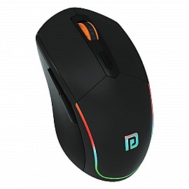 Portronics Toad One Bluetooth Mouse with 2.4 GHz and BT 5.3 Dual Wireless, 6 Buttons, Rechargeable, RGB Lights, Connect 3 Devices, Ergonomic Design for Laptop, Smartphone, Tablet (Black)