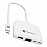Portronics Mport 41 USB C Hub (4-in-1) with Ethernet (1000 Mbps Gigabit Internet), 2-Ports Type-C Data, USB 3.0 Port, Multiport 10/100/1000 Mbps RJ45 LAN Adapter for Laptop, PC, Mac and Desktop - White