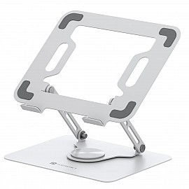 Portronics My Buddy K9 Portable Laptop Stand/ Adjustable Elevation Levels/ Ventilated Anti-Slip Design/ 360-degree Rotating Base (White)