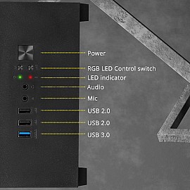 Zebronics Iceberg Premium Gaming Cabinet with support for mATX, Mini ITX/ Wraparound Tempered Glass/ 120mm Multicolor LED Ring Fans/ Top Magnetic Dust Filter/ 5 Fans Included (Black)