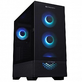 Zebronics TITAN Full-Tower Premium Gaming Cabinet - ATX/ 4 x ARGB Fan/ LED Control Switch/  Window Tempered Glass Panel/  Type C/ USB 3.0/ 360mm Front/Top AIO Cooler support with Top & Bottom Dust Filter
