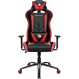 Zebronics ZEB-GC2000 Premium Gaming Chair with 3D Armrest/ 90-180 Degree Backrest/ Neck and Lumbar Cushion/ Adjustable Height/ 360 Swivels and Casters - Black and Red