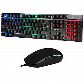 Zebronics War Gaming Keyboard and Mouse Combo, Gold Plated USB, Braided Cable, Multicolour LEDs/Gaming Mouse with breathing LEDs and 3200 DPI