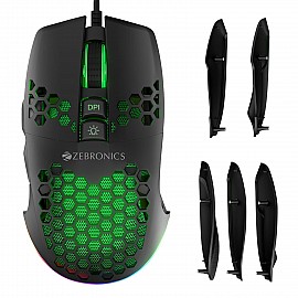 Zebronics Crosshair Premium Gaming RGB USB Mouse with Up to 7200 Dpi, Included Custom Magnetic Side Plates, High Accuracy, Gaming Grade Sensor, Advanced Windows Software, Light Weight Mouse
