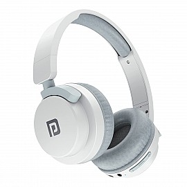Portronics Muffs M2 Bluetooth Headphones On Ear with Upto 40 Hrs Playtime, 40mm Dynamic Drivers, AUX 3.5mm, Powerful Bass, Laptop and PC Support, Type C Charging Port, Foldable Design (White)