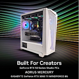AORUS MERCURY Prebuilt Gaming PC with Gigabyte GeForce RTX 5060Ti WINDFORCE 8GB GPU
