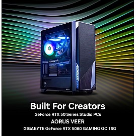 AORUS VEER Prebuilt Gaming PC with Gigabyte GeForce RTX 5080 GAMING OC 16GB GPU