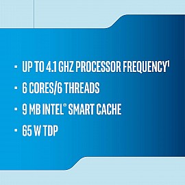 Intel Core i5-9400F 9th Generation Processor (2.9GHz - 4.1 GHz Turbo/9MB Cache/LGA1151/Coffee Lake) - Discrete Graphic Card Needed for Display