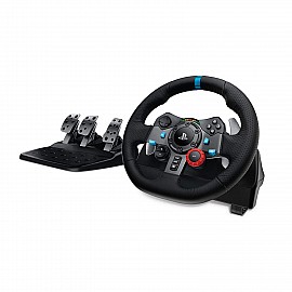 Logitech G29 Driving Force Racing Wheel with Adjustable Floor Pedals, Real Force, Stainless Steel Paddle Shifters, Leather Steering Wheel Cover, PS5/PS4/PS3/PC/Mac - Black