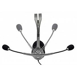 Logitech H110 Dual Pin Stereo Headset with Mic (Black, Grey, On the Ear)