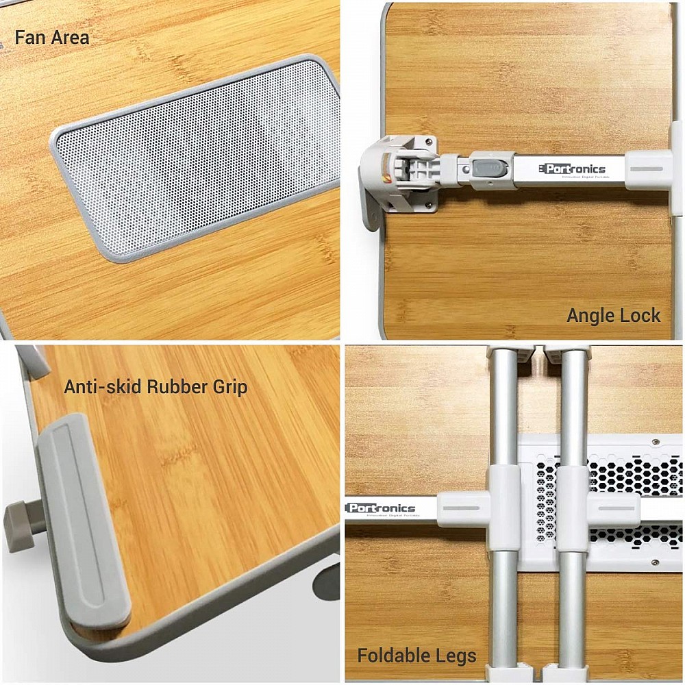Buy Portronics My Buddy Plus Laptop Cooling Stand (Bamboo) Best Price