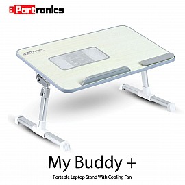 Portronics My Buddy Plus Portable Laptop Stand With Cooling Fan (Grey) - POR-704