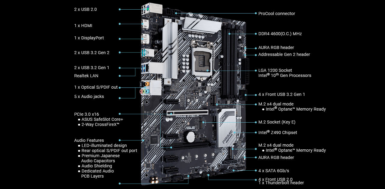 ASUS PRIME Z490-P マザーボード Amazon.in: Buy ASUS Prime Z490-P LGA 1200 (Intel 10th Gen