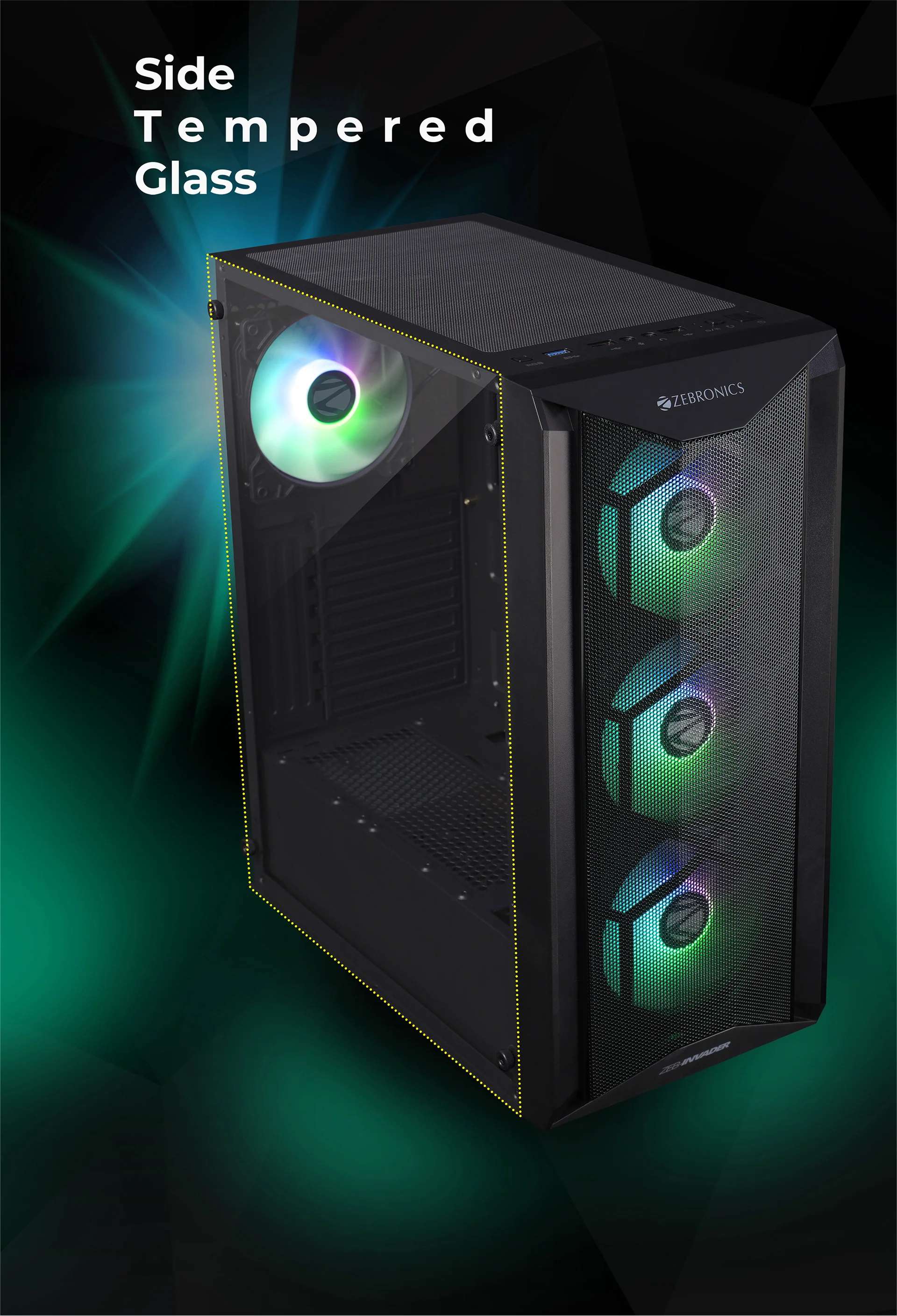 Zeb Invader White Mid-Tower Gaming Cabinet Best Price in India on