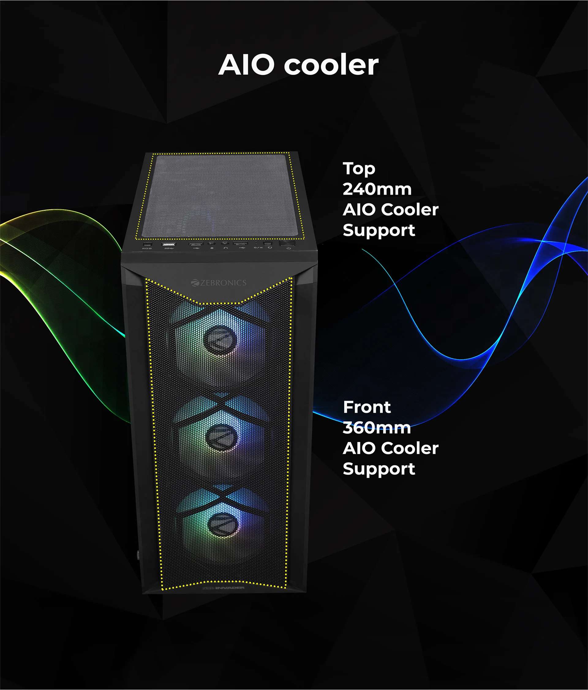 Zeb Invader White Mid-Tower Gaming Cabinet Best Price in India on