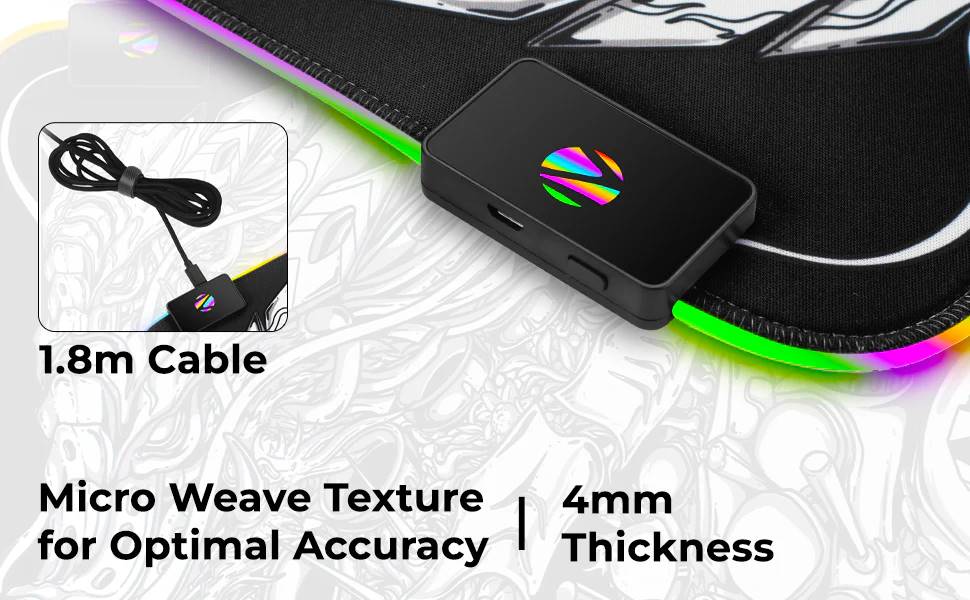 Zebronics Blaze XL (Red + White) RGB Gaming Mouse Pad Best Price